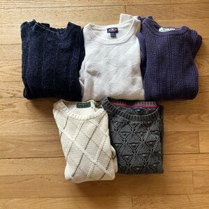5 VTG 90s Men's Cable Knit Sweaters - Assorted Colors